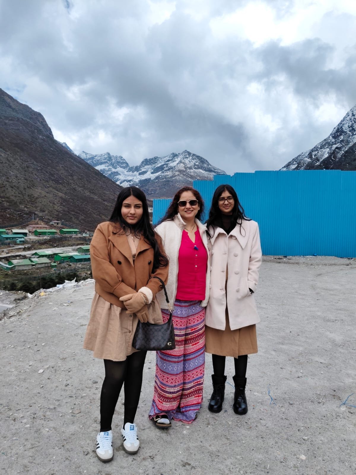 A group enjoying a mountain journey